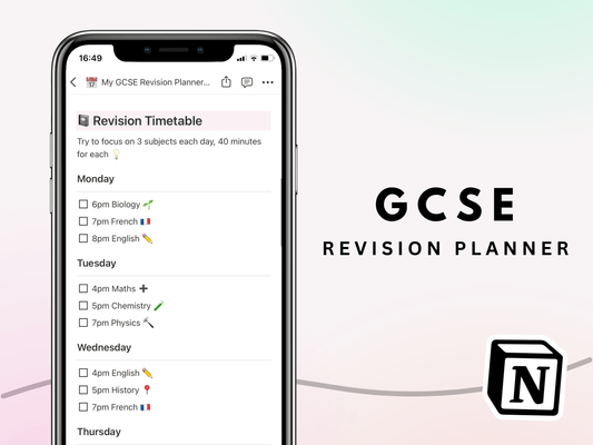 GCSE Notion Revision Planner