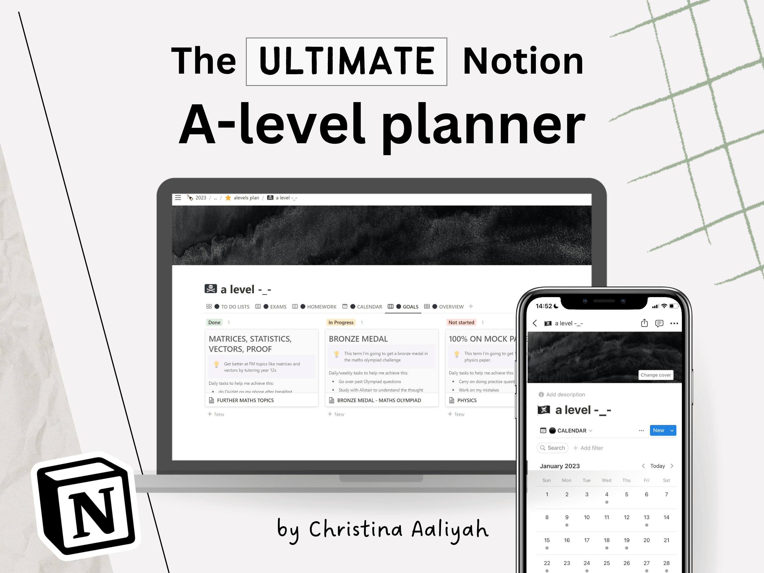 The ULTIMATE Alevel Notion Planner (Template) Black Theme Christina Aaliyah