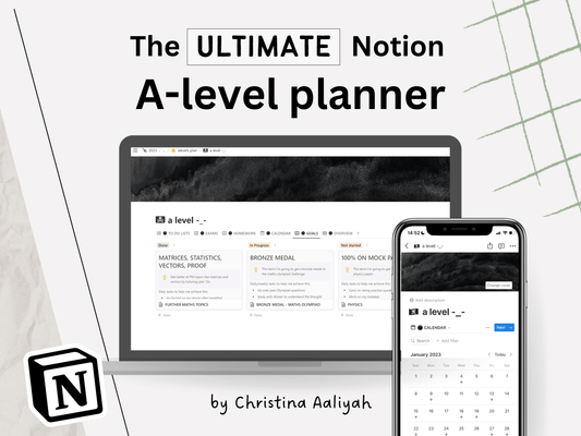 The ULTIMATE A-level Notion Planner (Template) - Black Theme