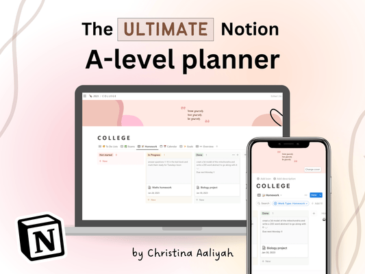 The ULTIMATE A-level Notion Planner (Template) - Pink Theme